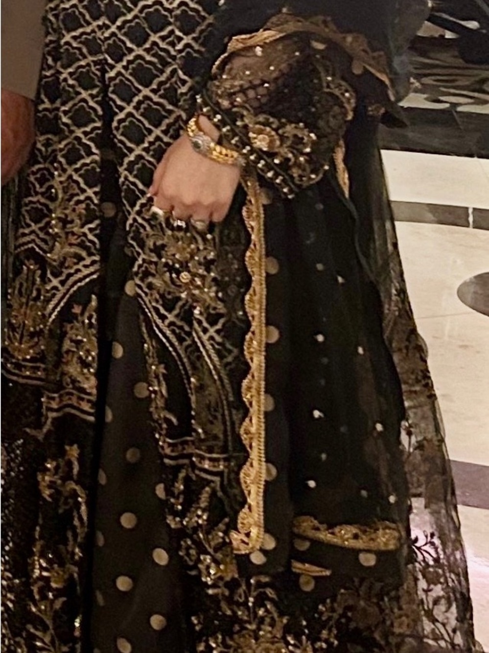 Black & Gold Embroidered Women’s Dress